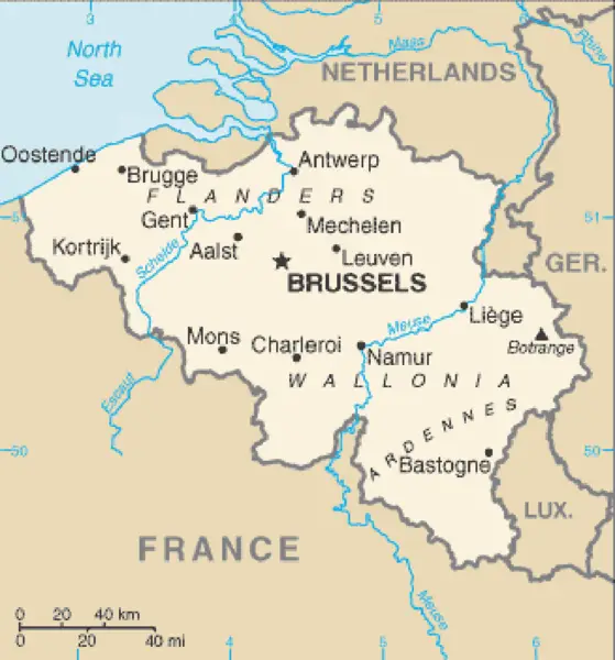 Map of Belgium