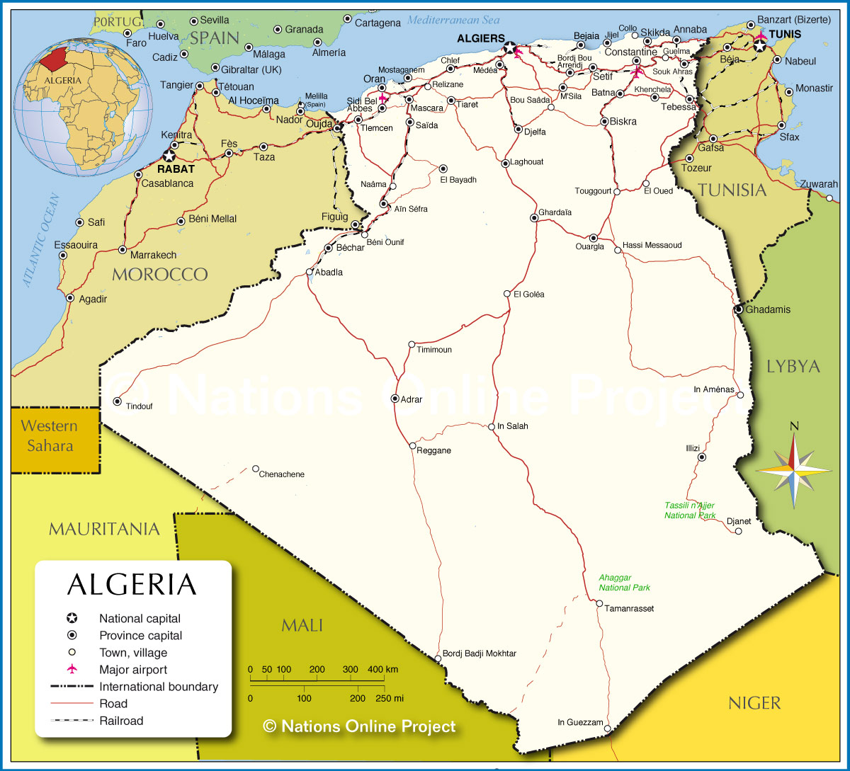 Map of Algeria Algeria Map