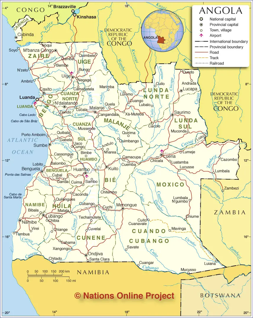 Map of Angola Map of Angola