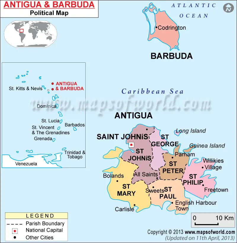 Map of Antigua And Barbuda