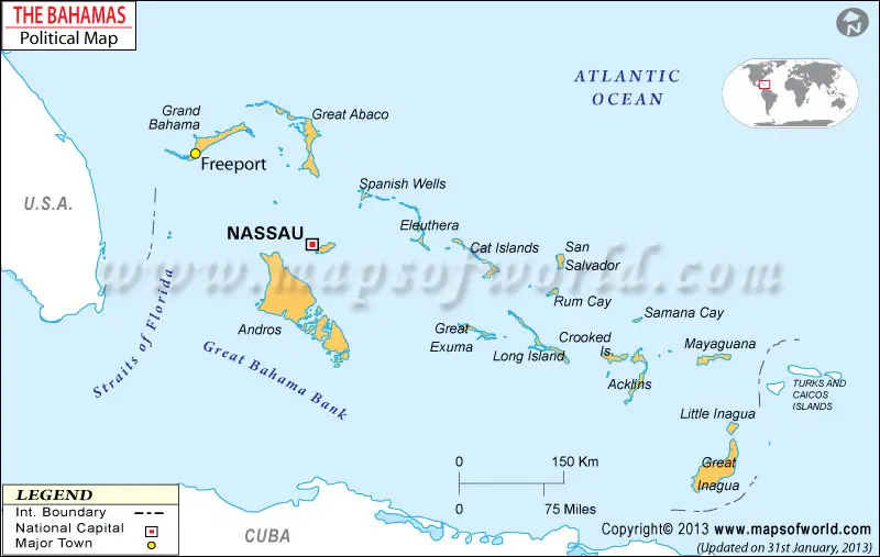 Map of The Bahamas