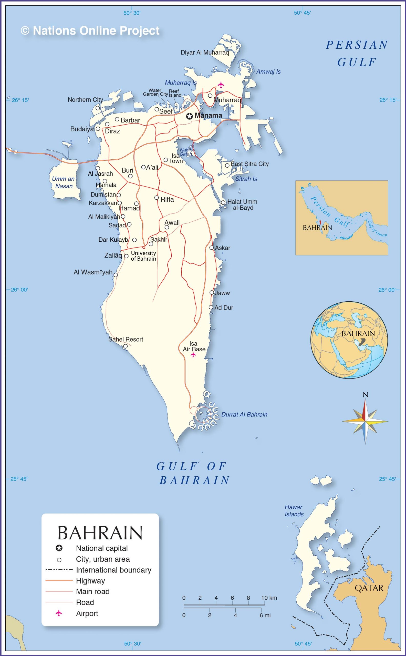 Map of Bahrain Bahrain Map