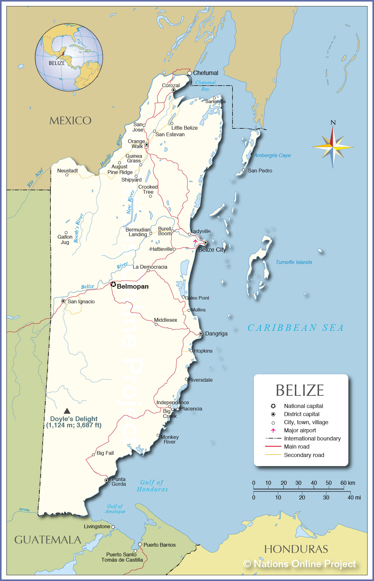 Map of Belize