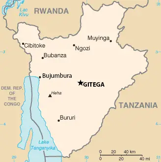Map of Burundi