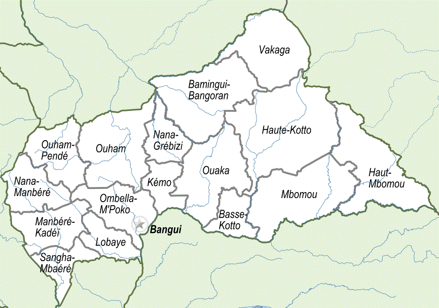 Map of Central African Republic