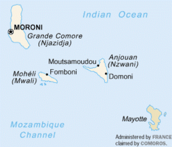 Map of Comoros