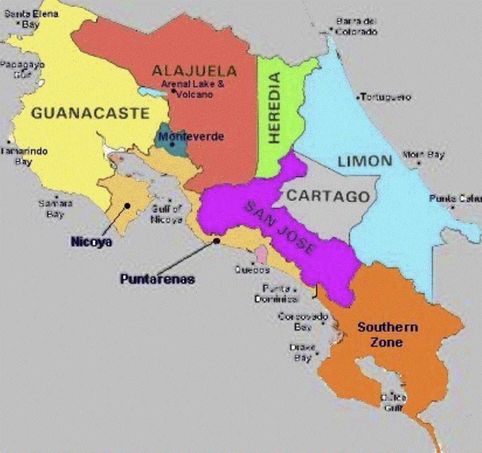 Map of Costa Rica