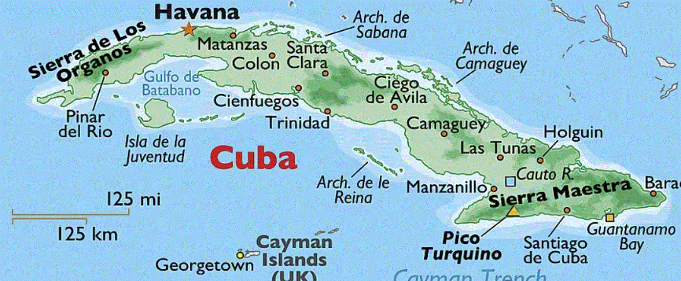 Map of Cuba