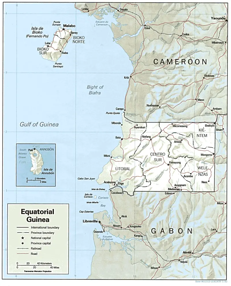 Map of Equatorial Guinea