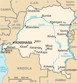 Map of The Democratic Republic of the Congo