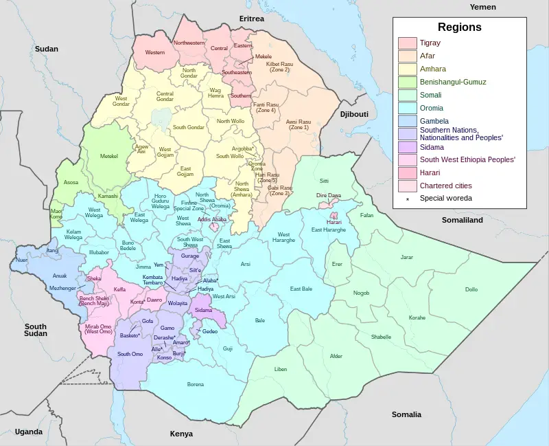 Map of Ethiopia