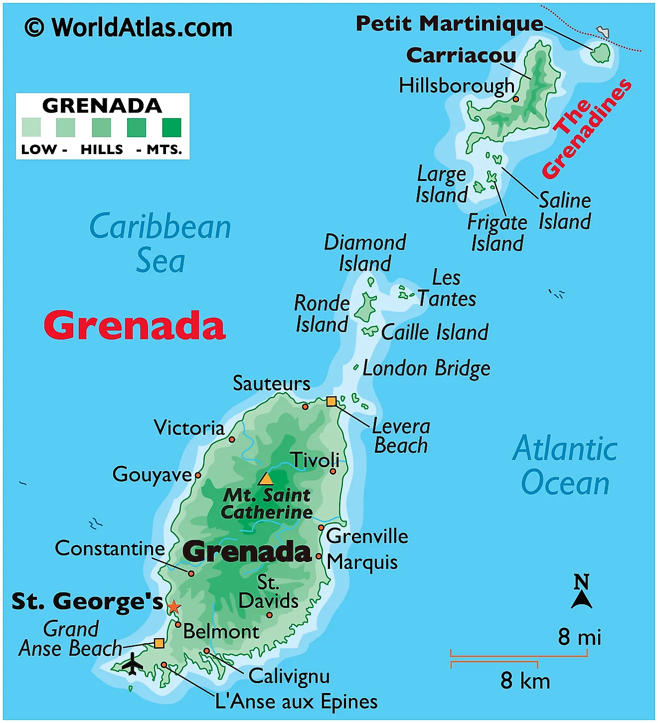 Map of Grenada