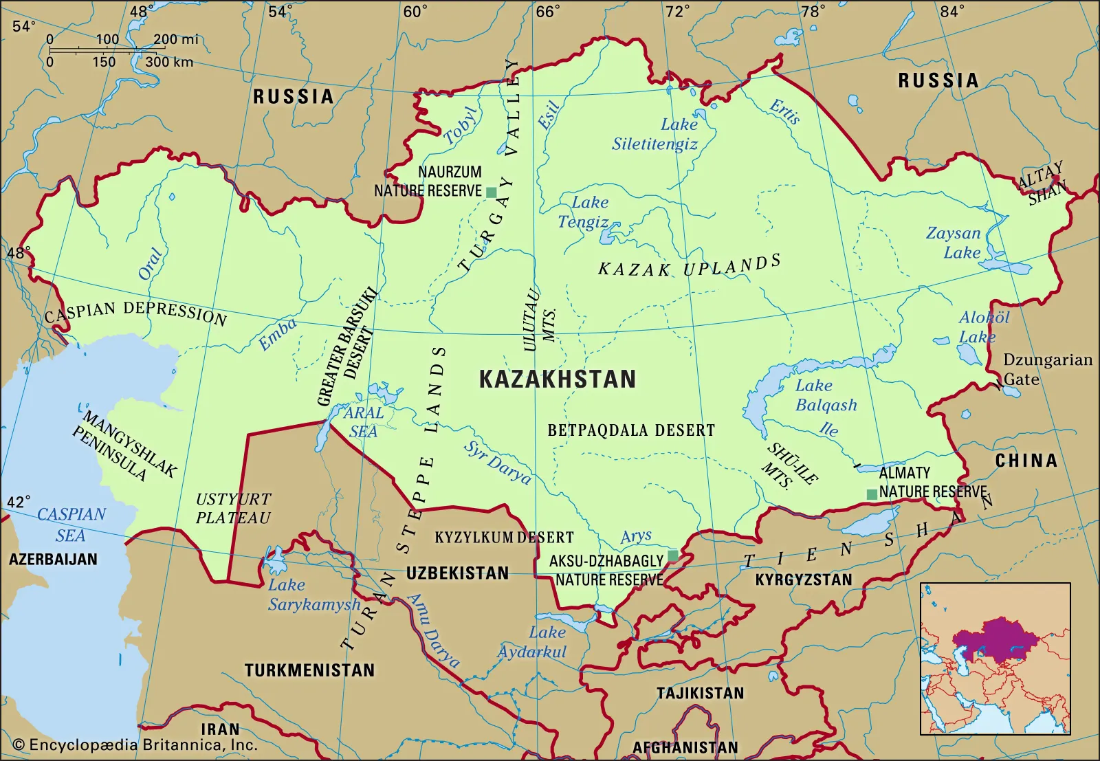 Map of Kazakhstan