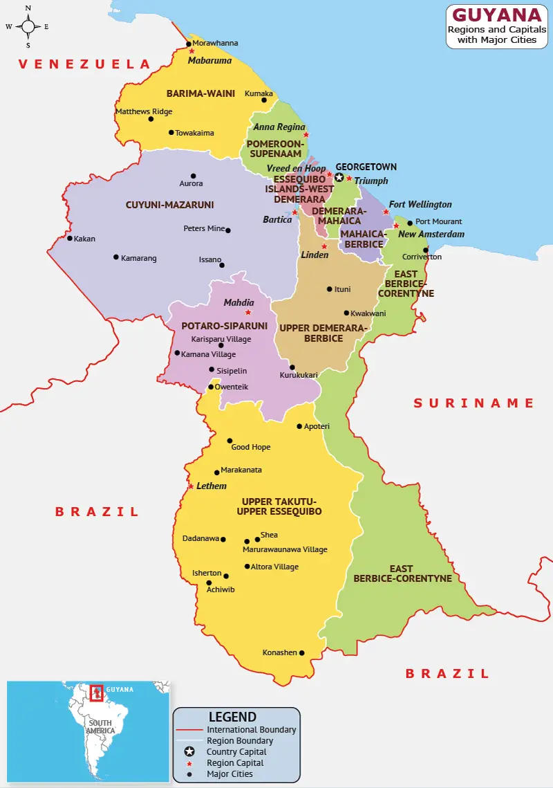Map of Guyana