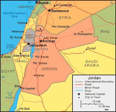Map of Jordan