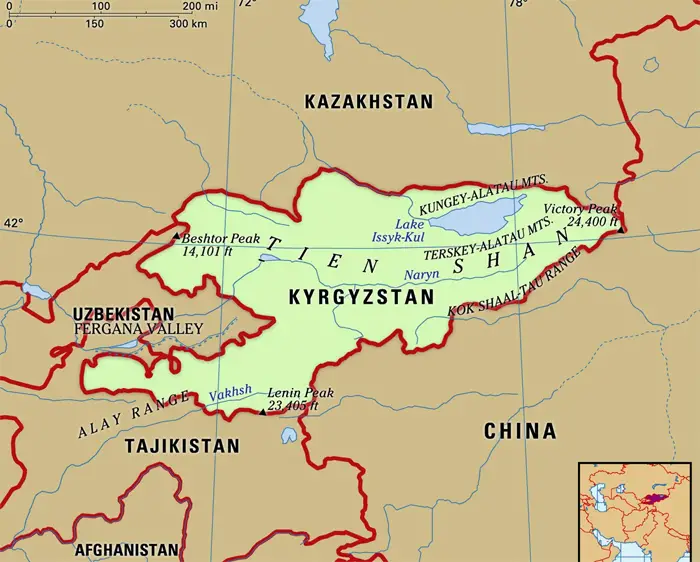 Map of Kyrgyzstan