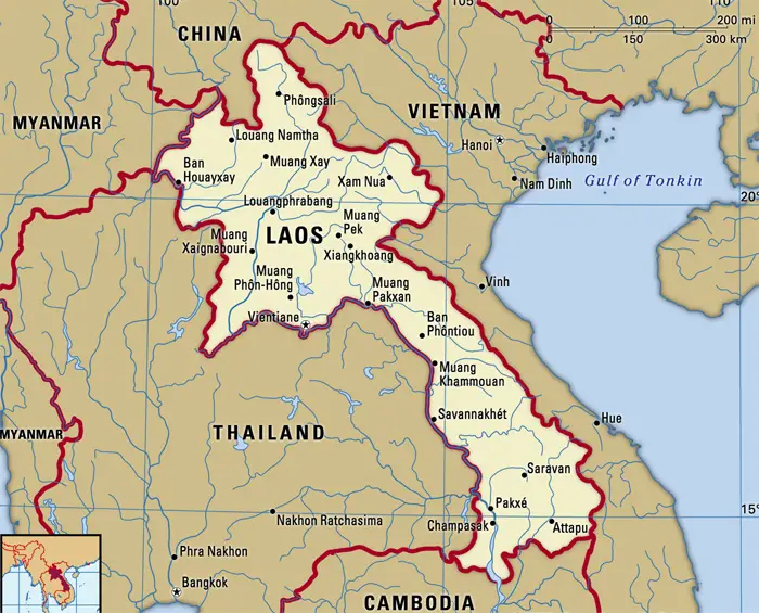 Map of Laos