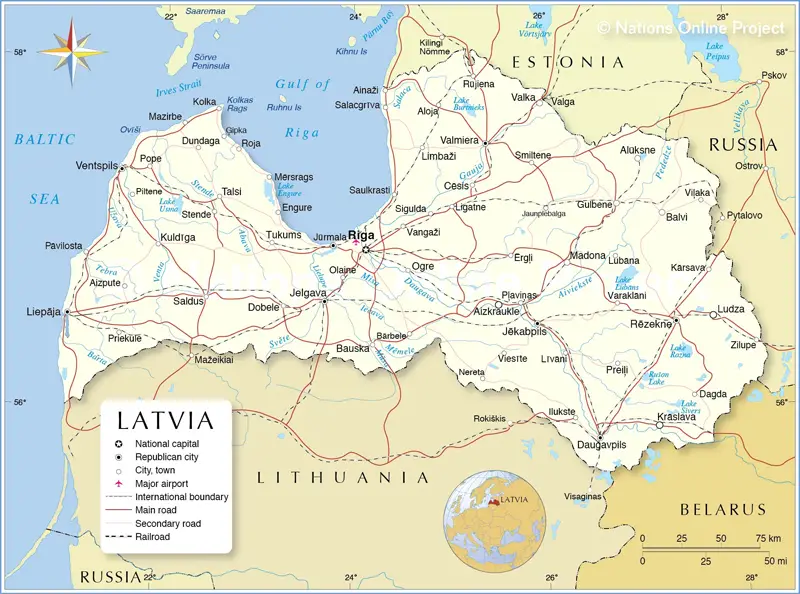 Map of Latvia